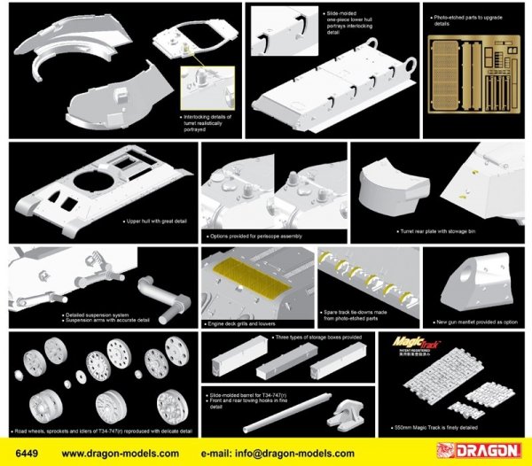 Dragon 6449 Panzerkampfwagen T34-747(r) (1:35)