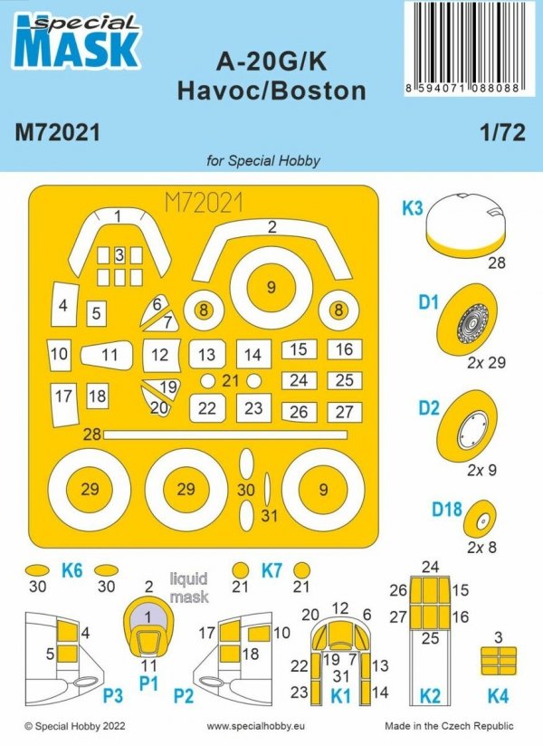 Special Hobby M72021 A-20 G/K Havoc/Boston (for Special Hobby) 1/72