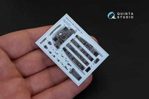 Quinta Studio QD32073 A-10C 3D-Printed &amp; coloured Interior on decal paper (for Trumpeter kit) 1/32