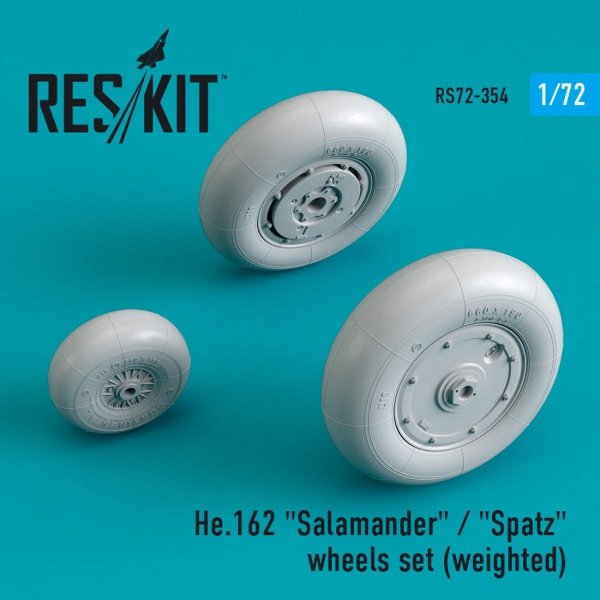 RESKIT RS72-0354 HE.162 &quot;SALAMANDER&quot; / &quot;SPATZ&quot; WHEELS SET (WEIGHTED) 1/72