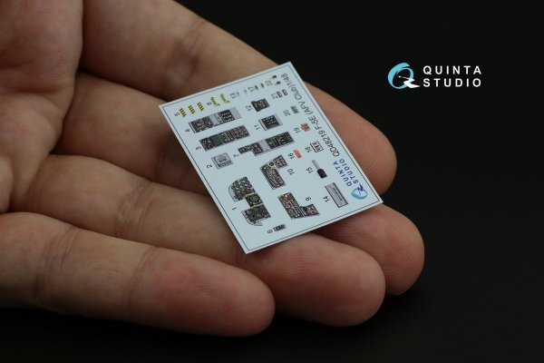 Quinta Studio QD48219 F-5E 3D-Printed &amp; coloured Interior on decal paper (AFV club) 1/48