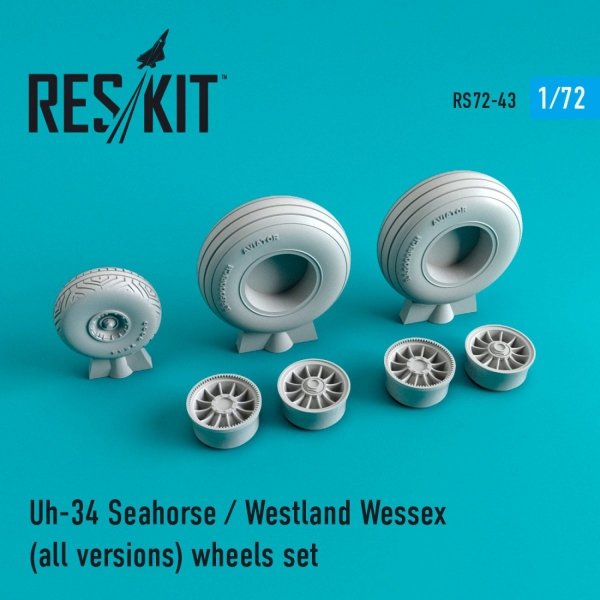 RESKIT RS72-0043 UH-34 SEAHORSE/WESTLAND WESSEX (ALL VERSIONS) WHEELS SET 1/72