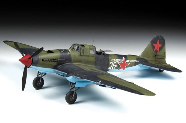 Zvezda 4826 Soviet two-seat attack aircraft IL-2 shturmovik (mod.1943) 1/48