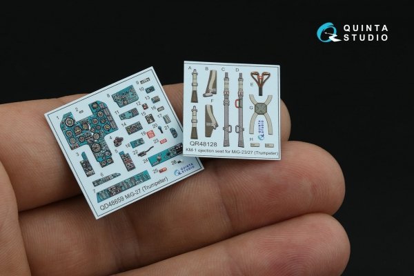 Quinta Studio QD48659 MiG-27 Flogger-D 3D-Printed &amp; coloured Interior on decal paper (Trumpeter) 1/48