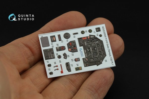 Quinta Studio QDS-32005 P-51D (Early) 3D-Printed coloured Interior on decal paper (Tamiya) (small version) 1/32