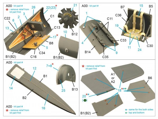 Quinta Studio QD48298 Fokker EV-DVIII 3D-Printed &amp; coloured Interior on decal paper (Eduard) 1/48