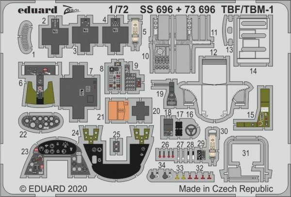 Eduard 73696 TBF/ TBM-1 Avenger 1/72 HASEGAWA