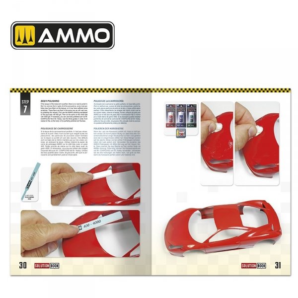 AMMO of Mig Jimenez 6604 SOLUTION BOOK 24 – How to Paint and Lacquer scale cars (Multilingual Book)