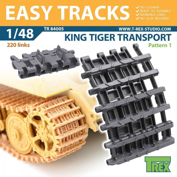 T-Rex Studio TR84005 King Tiger Transport Tracks Pattern 1 1/48