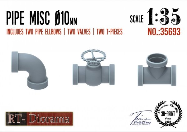 RT-Diorama 35693 Pipe Misc. 10mm 1/35
