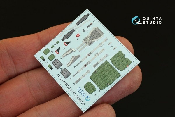 Quinta Studio QD48082 Su-57 3D-Printed &amp; coloured Interior on decal paper (for Zvezda kit) 1/48
