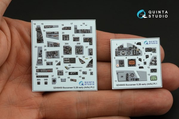 Quinta Studio QD48450 Buccaneer S.2B early 3D-Printed coloured Interior on decal paper (Airfix) 1/48