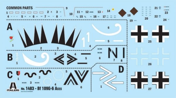 Italeri 1483 Bf 109 G-6 Aces 1/72
