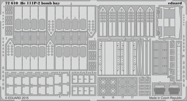 Eduard 72610 He 111P-2 bomb bay 1/72 AIRFIX