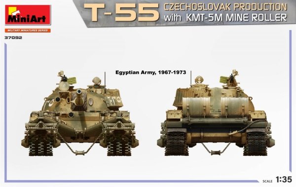 MiniArt 37092 T-55 CZECHOSLOVAK PRODUCTION with KMT-5M MINE ROLLER 1/35
