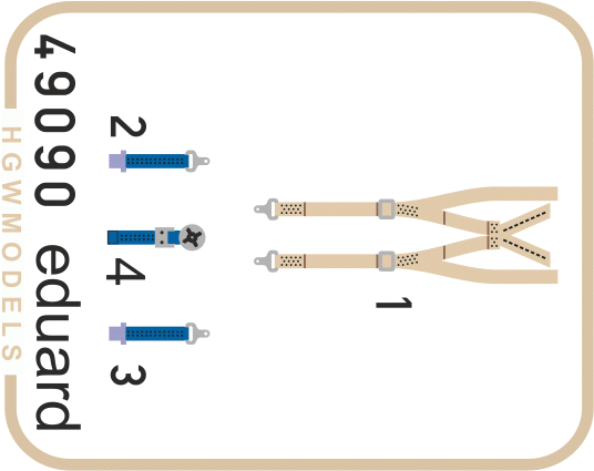 Eduard 49090 Mirage IIIC seatbelts SUPERFABRIC 1/48 EDUARD