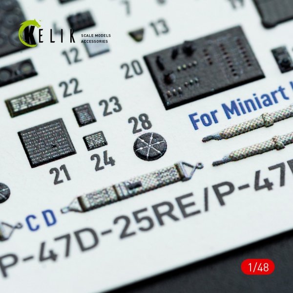 Kelik K48141 P-47D - 25RE/28RA - interior 3D decals for MiniArt kit (1/48)