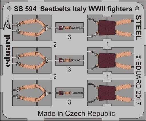 Eduard SS594 Seatbelts Italy WWII fighters STEEL 1/72