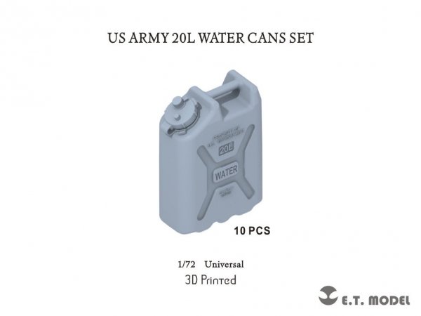 E.T. Model P72-003 US ARMY 20L WATER CANS SET ( 3D Print ) 1/72