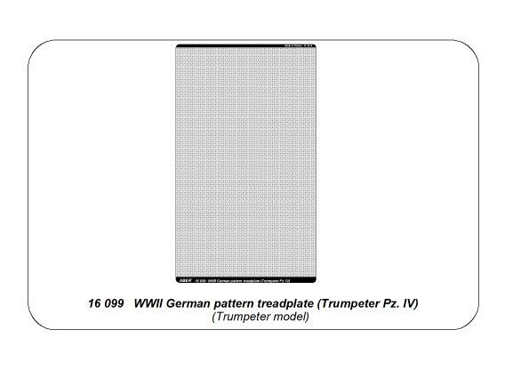 Aber 16099 WWII German pattern treadplate (Trumpeter Pz. IV) (1:16)
