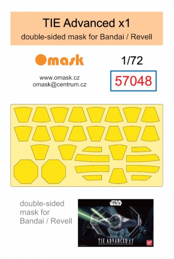Omask 57048 TIE Advanced x1 double-sided mask (for Bandai/Revell) 1/72