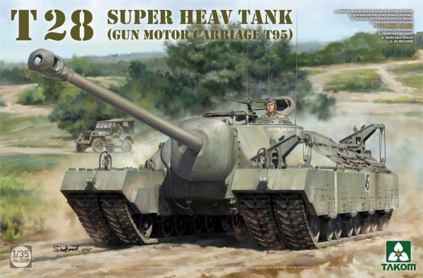 Takom 2209W T28 BOX MODELING GUIDE +  T28 SUPER HEAVY TANK + M28A1/A2 SUPER ASSAULT TANK 1/35