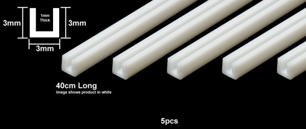 Tamiya 70207 Profil plastikowy U 3mm przezroczysty