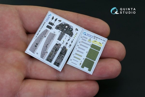 Quinta Studio QD48143 A-10A 3D-Printed &amp; coloured Interior on decal paper (for Hobby Boss kit) 1/48