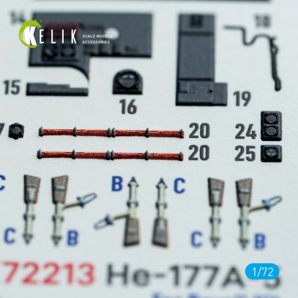 Kelik K72213 He-177A-5 - interior 3D decals for Revell kit (1/72)