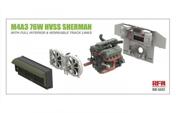 Rye Field Model 5042 M4A3 76W HVSS Sherman With full interior 1/35