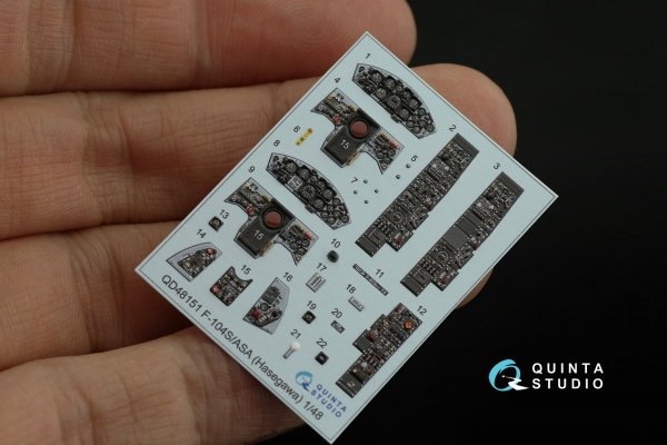 Quinta Studio QD48151 F-104S-ASA 3D-Printed &amp; coloured Interior on decal paper (Hasegawa) 1/48