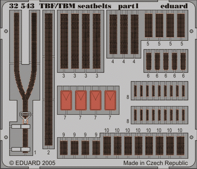 Eduard 32543 TBF/ TBM seatbelts 1/32 TRUMPETER