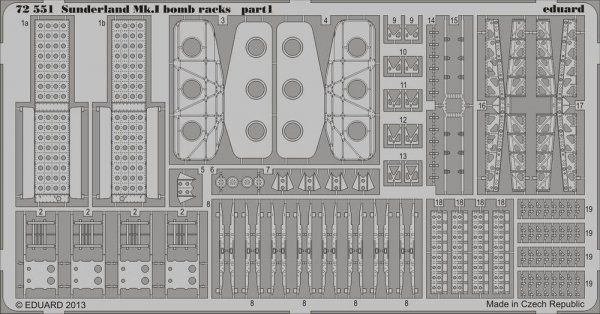 Eduard 72551 Sunderland Mk. I bomb racks 1/72 ITALERI