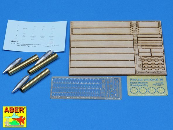 Aber 16014 8,8 cm Tiger I high-explosive Ammo with box (1:16)