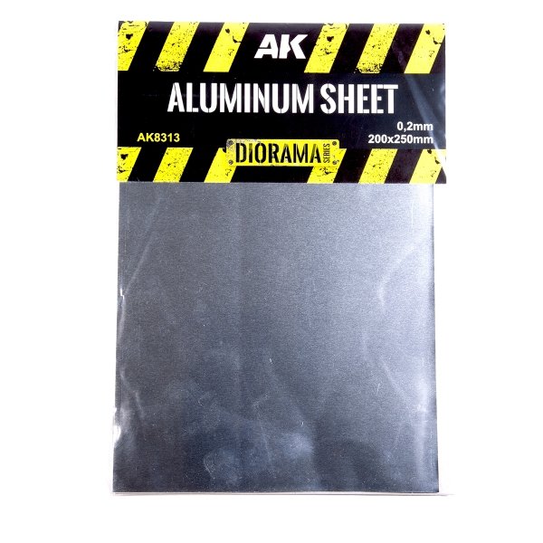 AK Interactive AK8313 ALUMINUM SHEET 200UM (MICROMETER) 200X250MM