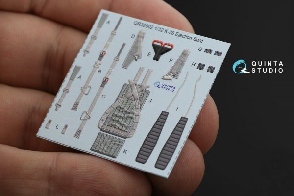 Quinta Studio QD32088 Su-27 3D-Printed &amp; coloured Interior on decal paper (Trumpeter) (full version) 1/32