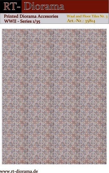 RT-Diorama 35814 Printed Accessories: Wall and Floor Tiles Nr.3 1/35