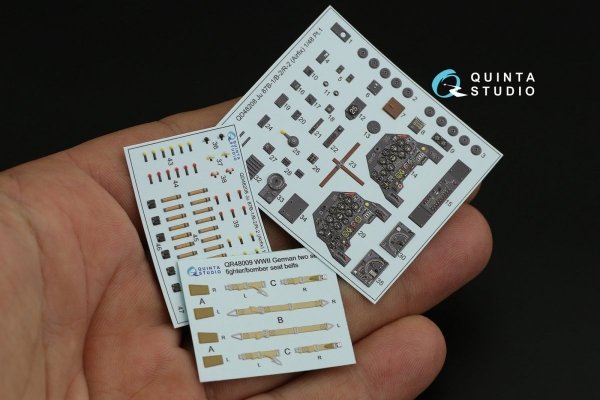 Quinta Studio QD48208 Ju 87B-1/B-2/R-2 3D-Printed &amp; coloured Interior on decal paper ( Airfix ) 1/48