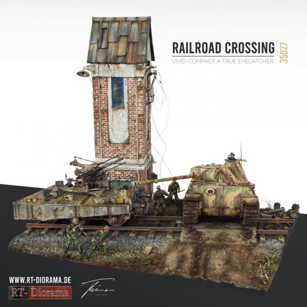 RT-Diorama 35027 Diorama-Base: Railroad Crossing 1/35