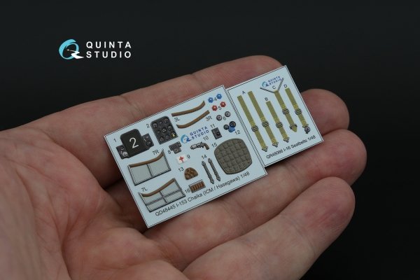 Quinta Studio QD48445 I-153 3D-Printed coloured Interior on decal paper (ICM/Hasegawa) 1/48