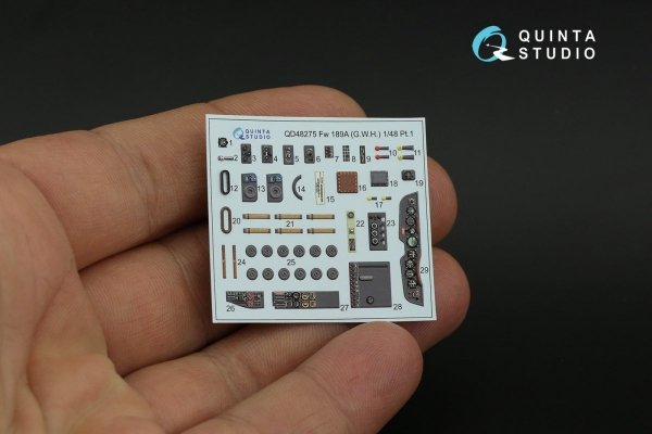 Quinta Studio QD48275 Fw 189A 3D-Printed &amp; coloured Interior on decal paper (GWH) 1/48
