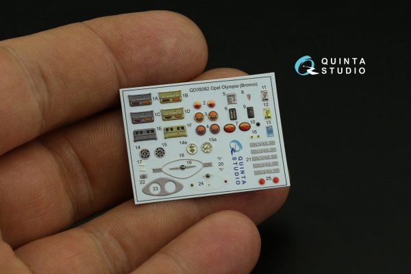 Quinta Studio QD35082 1937 Opel Olympia 3D-Printed &amp; coloured Interior on decal paper (Bronco) 1/35