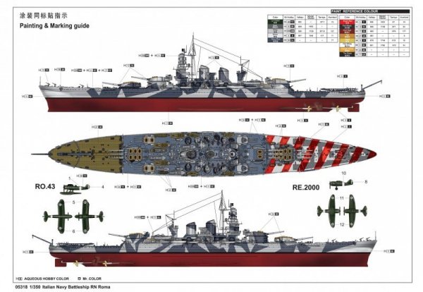 Trumpeter 05318 Italian Navy Battleship RN Roma (1:350) 