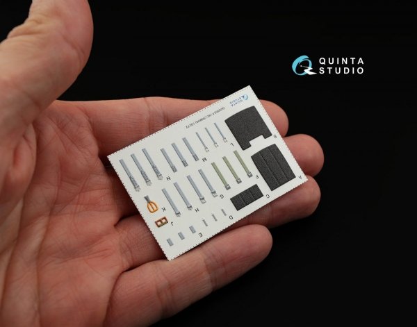 Quinta Studio QD32003 F-16C 3D-Printed &amp; coloured Interior on decal paper (for Tamiya kit) 1/32