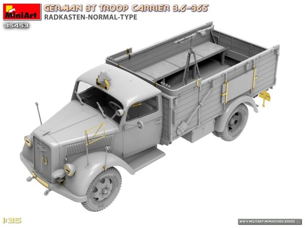 Miniart 35453 German 3t Troop Carrier 3.6-36S Radkasten-Normal-Type 1/35