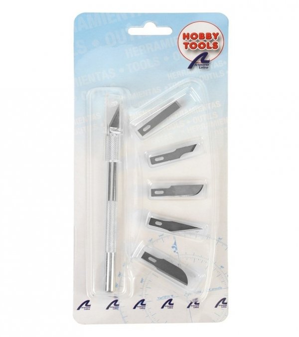 ARTESANIA LATINA 27019-1 Nóż modelarski N1 z dodatkowymi ostrzami (6 szt.)