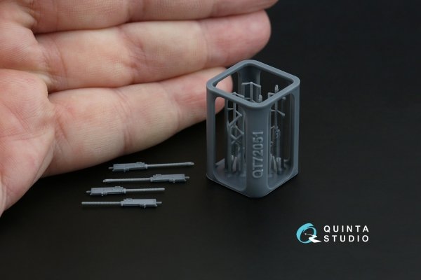 Quinta Studio QT72051 Browning .50 AN_M2 (fixed) Machine Gun, 4 pcs (for all kits) 1/72