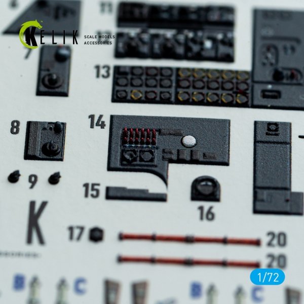 Kelik K72213 He-177A-5 - interior 3D decals for Revell kit (1/72)