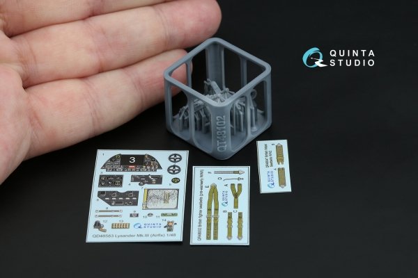 Quinta Studio QD+48583 Westland Lysander Mk.III 3D-Printed &amp; coloured Interior on decal paper (Airfix) (with 3D-printed resin parts) 1/48