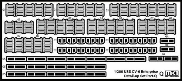 MK1 Design MD-20021 US Navy Aircraft Carrier CV-6 Enterprise Detail Up Parts Dx for Trumpeter 1/200
